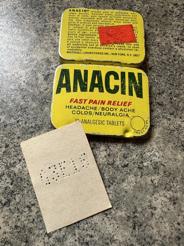Vintage anacin tin - vintage, empty