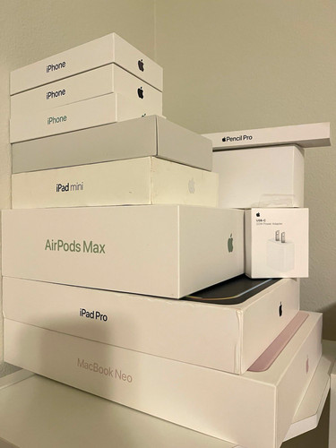 Apple product empty boxes - product,