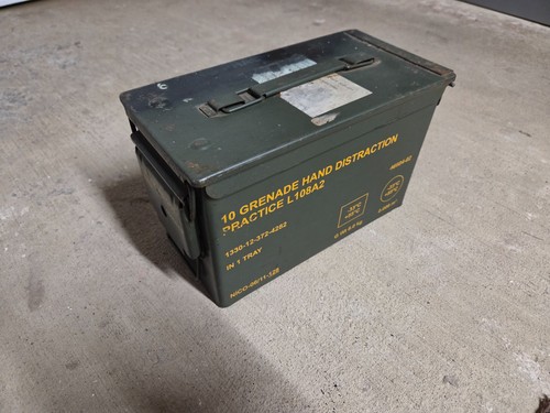 Empty military grenade tin - military,